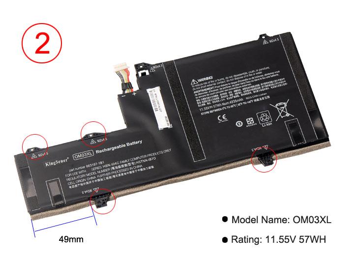 KingSener OM03XL Laptop Battery For HP Elitebook x360 1030 G2 Series HSTNN-IB7O HSTNN-IB70 HSN-I04C 863167-171 863167-1B1 GreatEagleInc