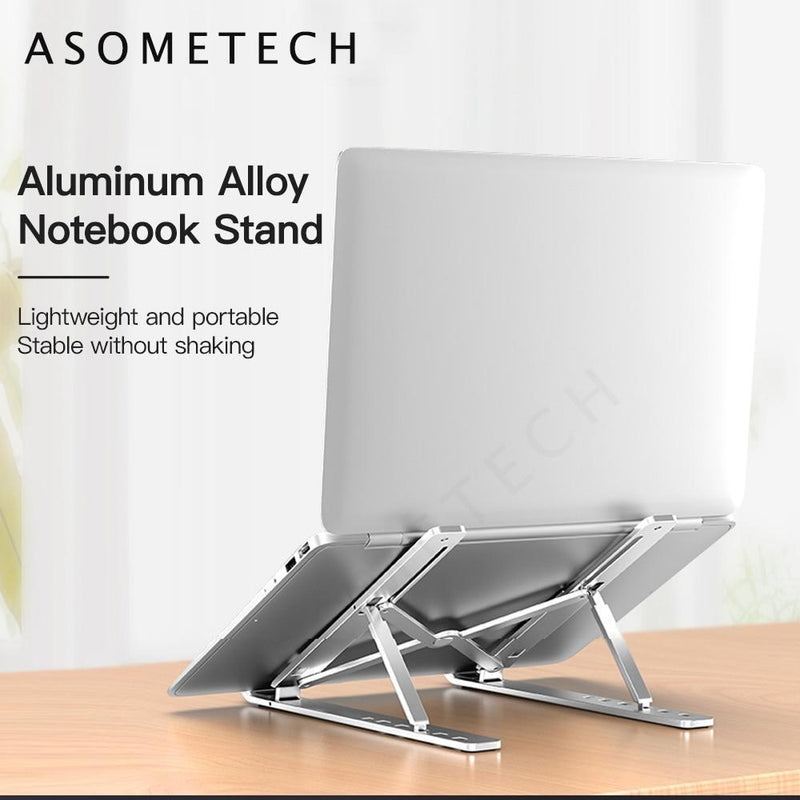 Laptop Stand Holder Height Adjustable Foldable Aluminum Laptop Riser Portable Desktop Notebook Holder for MacBook Pro Air (Silver) GreatEagleInc