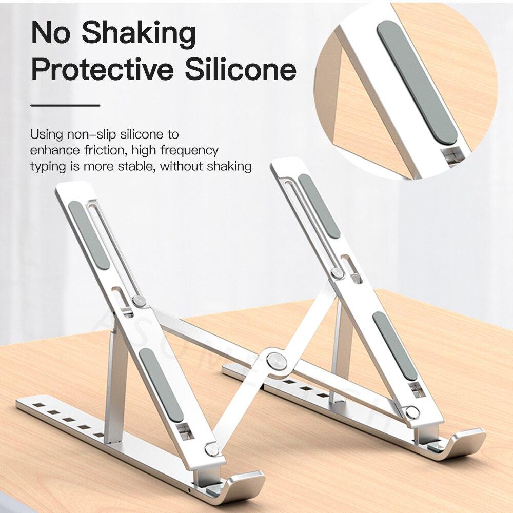 Laptop Stand Holder Height Adjustable Foldable Aluminum Laptop Riser Portable Desktop Notebook Holder for MacBook Pro Air (Silver) GreatEagleInc