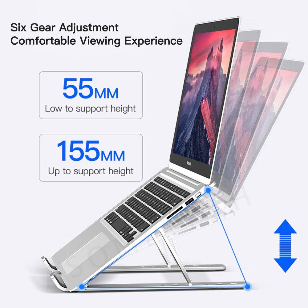 Laptop Stand Holder Height Adjustable Foldable Aluminum Laptop Riser Portable Desktop Notebook Holder for MacBook Pro Air (Silver) GreatEagleInc