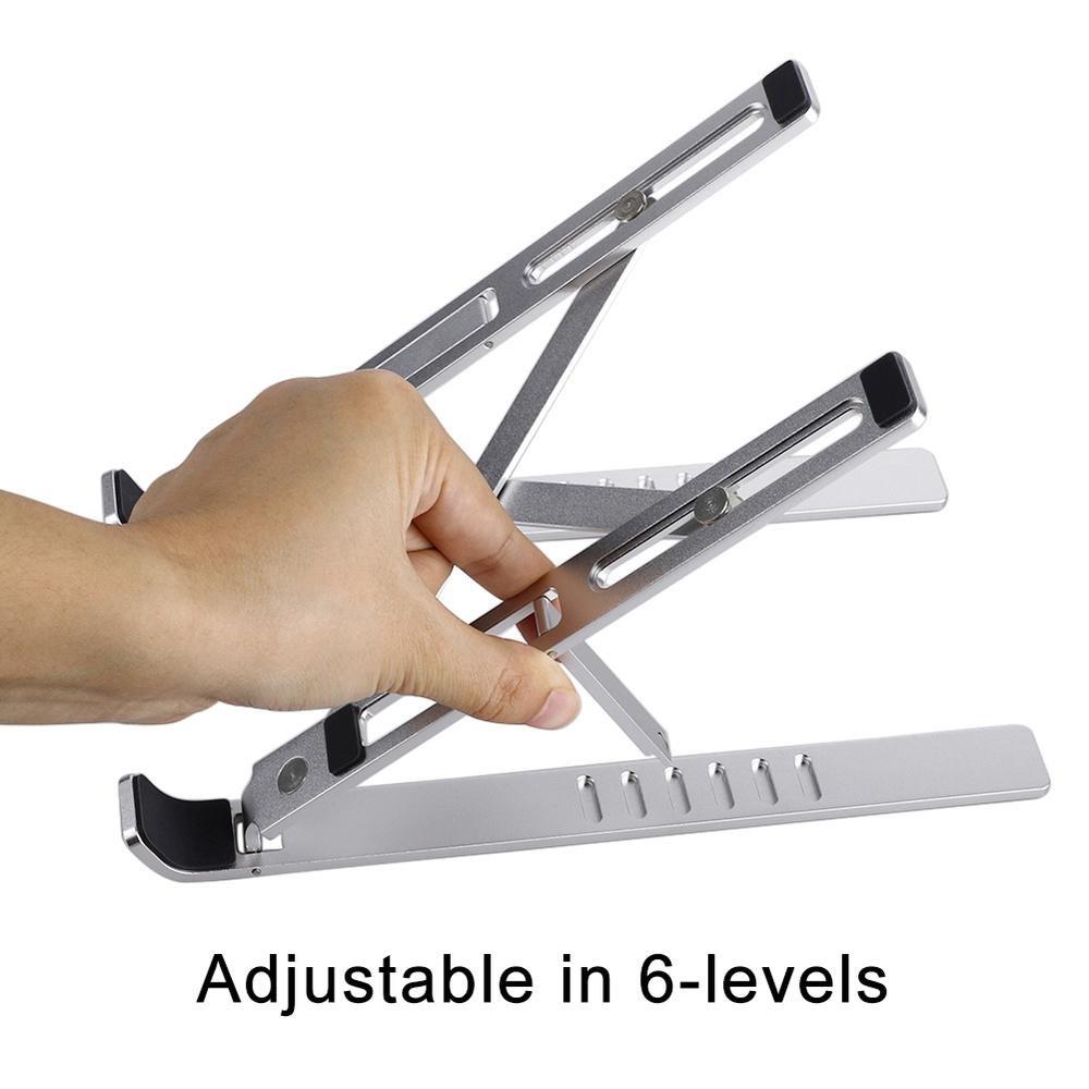 Laptop Stand Portable Heights Adjustable Angle Aluminum AlloyDesktop Ventilated Cooling Rack Holder Folding Ultra for MacBook GreatEagleInc