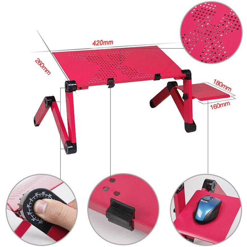New Adjustable Portable Folding Laptop Table Multi Functional Ergonomic Laptop Stand Usb Cooliing Fans For Bed With Mouse Pad GreatEagleInc
