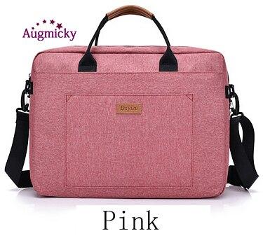 New Men Handbag Office Travel Shoulder Messenge Women's Laptop Bag Business Trip File Package Notebook Bag For 13.3"14"15.6"inch Pink Less 15.6inch