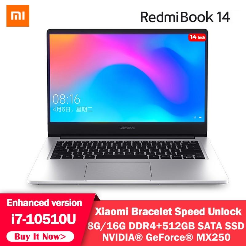 Original Xiaomi RedmiBook Laptop Pro 14 inch Mi Enhanced Version i7-10510U MX250 16GB / 8GB DDR4 512GB SSD Windows 10 Notebook GreatEagleInc