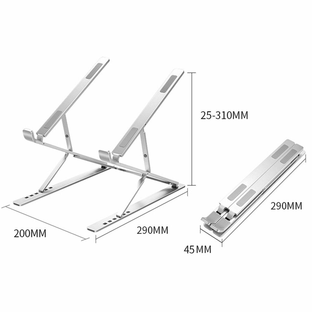 Portable Laptop Stand Adjustable Notebook Stand Holder For Macbook Pro Air 12 13 15 Non-slip Foldable Computer Cooling Bracket (Silver) GreatEagleInc