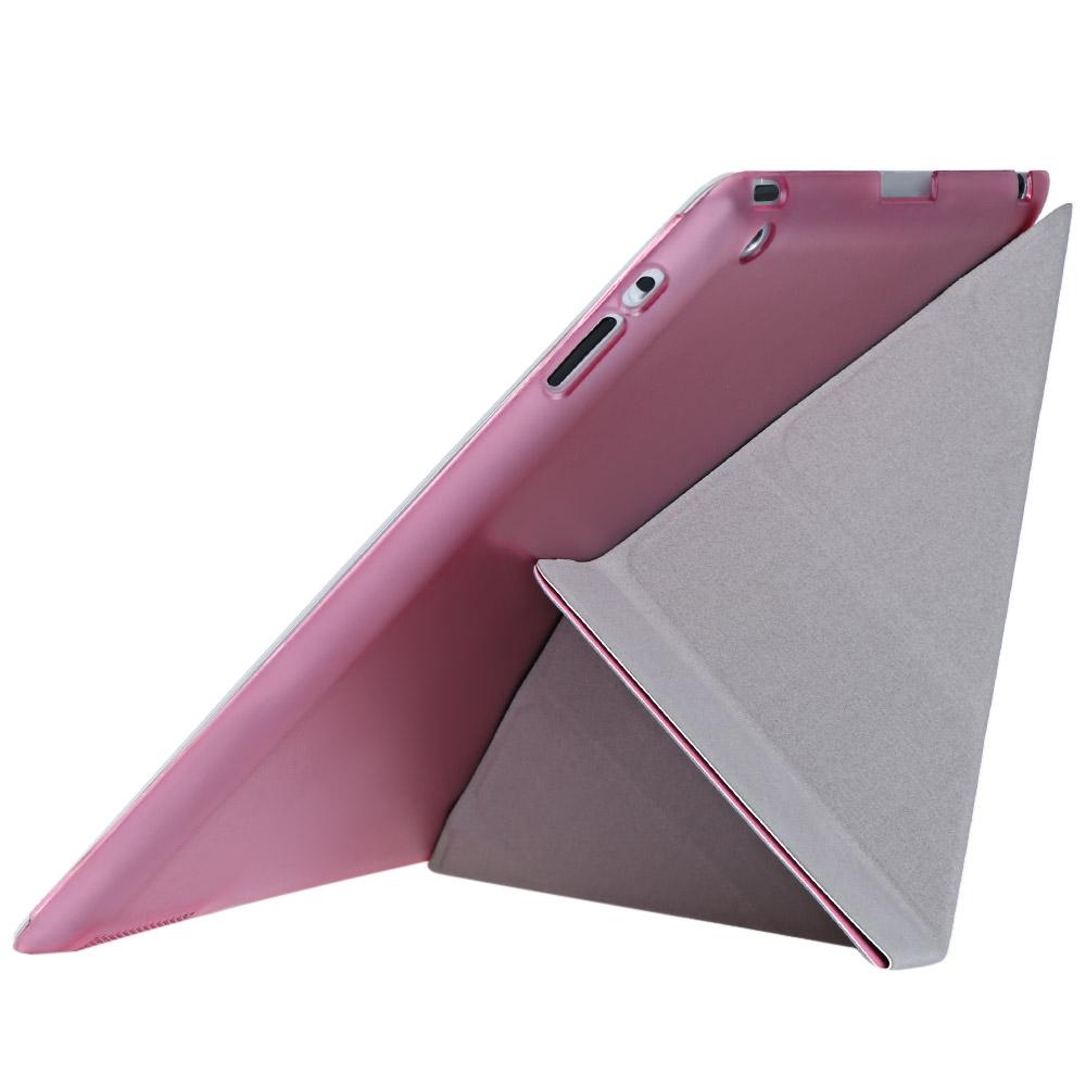 Ultra Slim Removable PU Leather PC Back Cover Smart Sleep Multi-folding Stand for iPad 2 / 3 / 4 GreatEagleInc