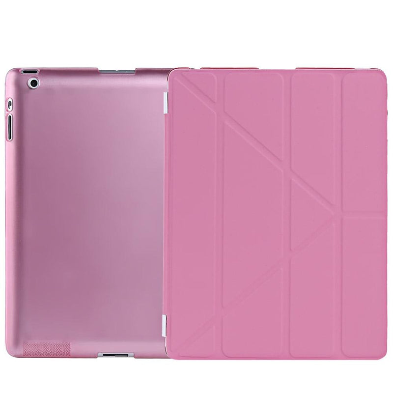 Ultra Slim Removable PU Leather PC Back Cover Smart Sleep Multi-folding Stand for iPad 2 / 3 / 4 GreatEagleInc