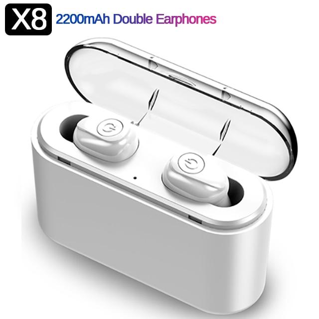 X8 TWS Bluetooth True Wireless Earphones 5D Stereo Earbuds Mini TWS Waterproof Headfrees 2200mAh Power Bank For Smart phones GreatEagleInc