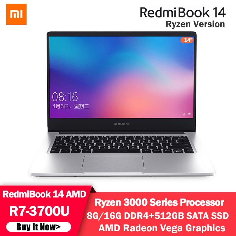 Xiaomi RedmiBook Laptop 14 inch AMD Ryzen 7 3700U Radeon Vega10 Graphics 8GB /16GB RAM 512GB SSD Computer Windows 10 Notebook GreatEagleInc