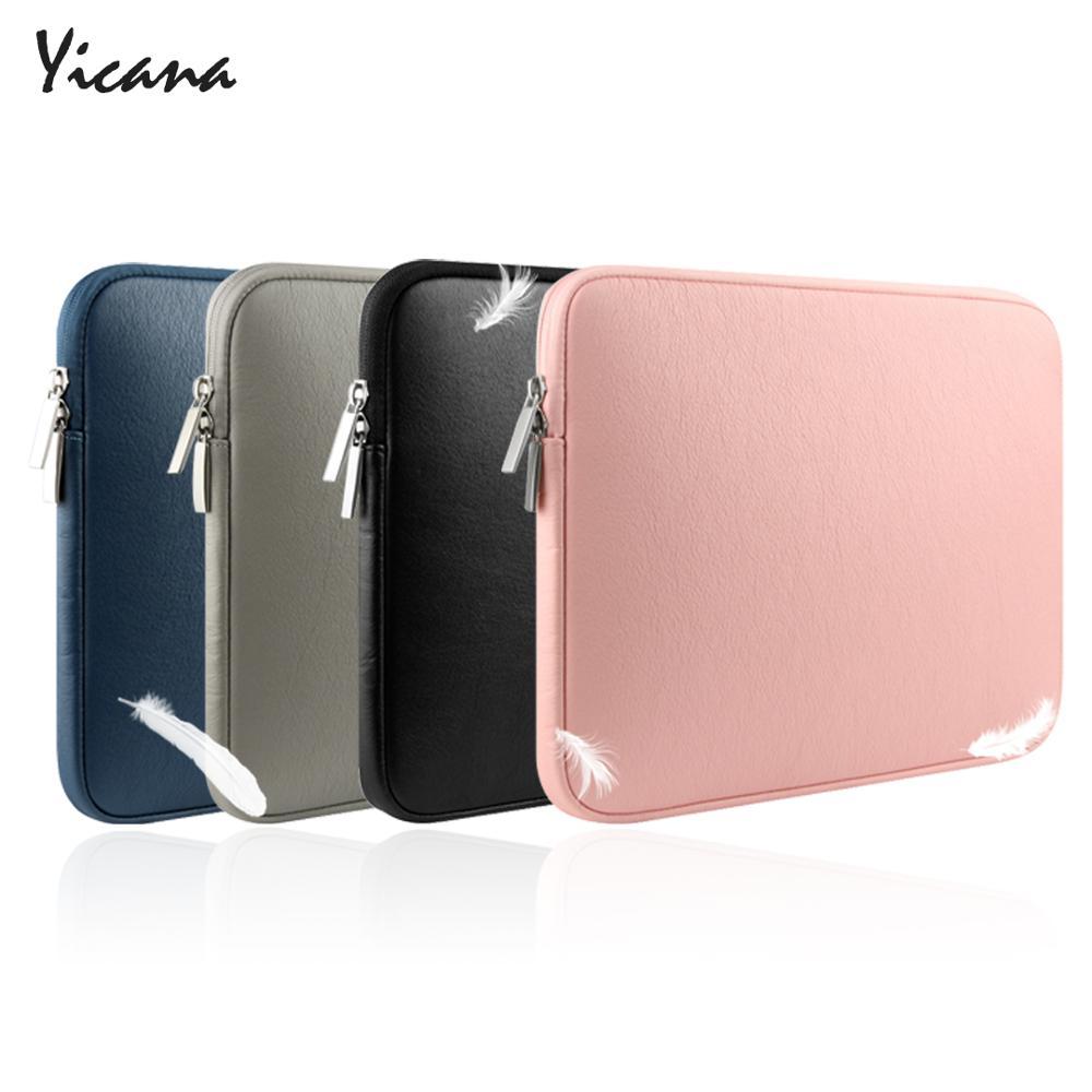 Yicana PU leather 11 13 14 15 inch Waterproof laptop sleeve bag For Macbook Pro Air Retina notebook prodector case GreatEagleInc
