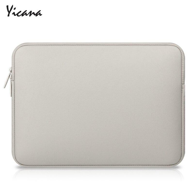 Yicana PU leather 11 13 14 15 inch Waterproof laptop sleeve bag For Macbook Pro Air Retina notebook prodector case GreatEagleInc